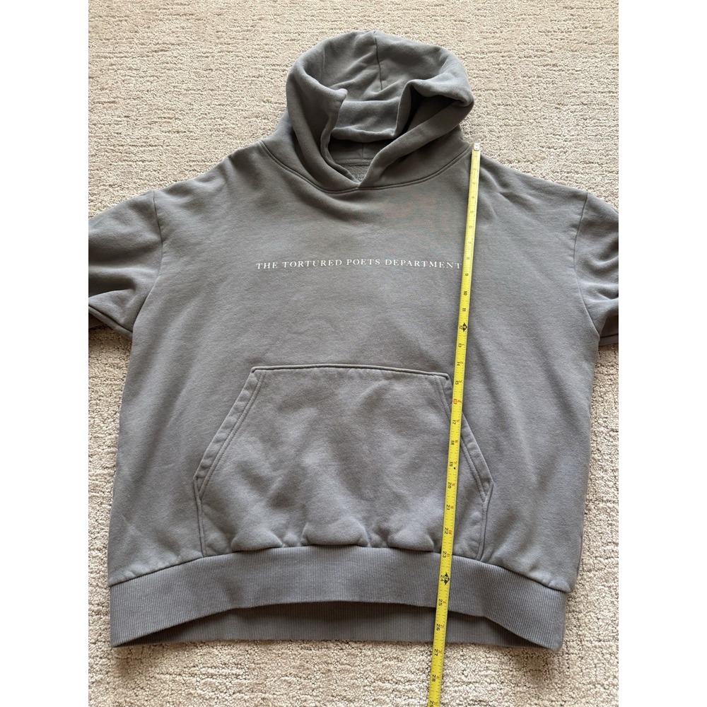 Taylor Swift Tortured Poets Department Hoodie Official Sz L Grey Pullover Eras - Picture 5 of 6